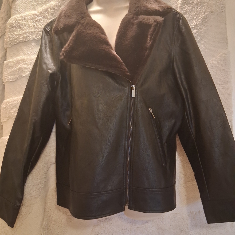 Simply Vera Vera Wang Black Leather Jacket